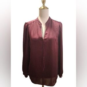 Elegant Silky Burgundy Women's Top Loft - Large